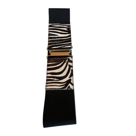 unbranded Accessories - Elastic Animal Print Wide Stretch Belt Size Small
